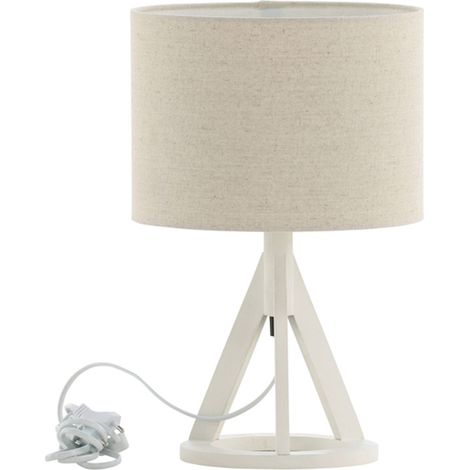 Lampe à Poser en Bois "Kona" 51cm Blanc