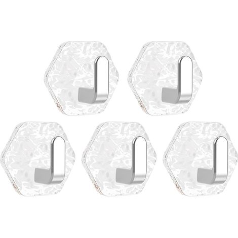 Crochets muraux pour serviettes, lot de 5, 6,3 x 5,8 cm, salle bain, (1/5)