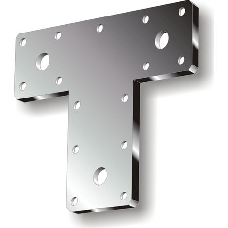 Piastra a "T" forata 80 x 68 x 38 mm.
