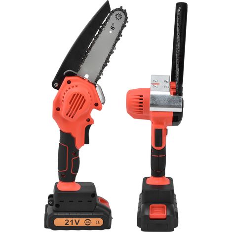 Mini tronçonneuse brushless 6 pouces 21V – 2000mAh – élagage arbres – prise UK
