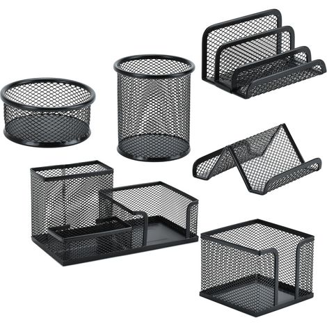 Porte-stylo de bureau, organiseur de bureau en maille, fournitures de bureau, porte-crayons, organiseur de courrier, porte-trombones (1/5)