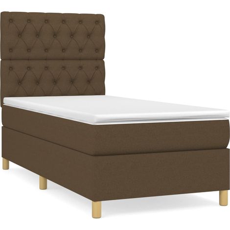 Maison Exclusive - Boxspringbett mit Matratze Dunkelbraun 80x200 (1/5)