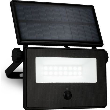 Solar LED outdoor wall light, black, incl. IR sens