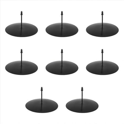 Porte-bougies en forme de couronne, porte-bougies de l'Avent de 8 cm, lot de 8, noir (1/5)