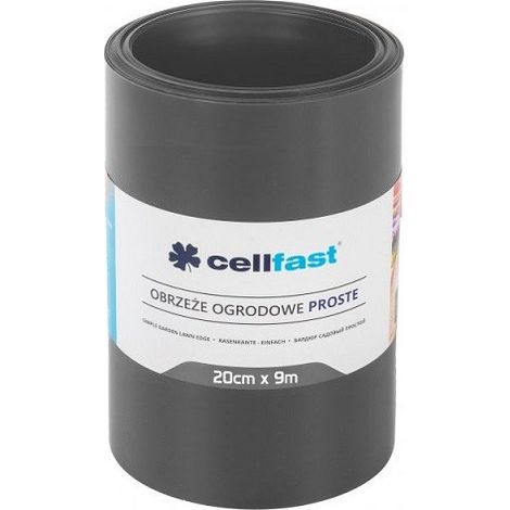 CellFast Graphit-Gartenbegrenzung, gerade, 20 cm x 9 m
