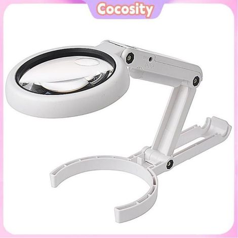 Cocosity Lampe loupe à 8 LED (Blanc)Loupe 5X 11X à Double Usage Support De Lampe De Table Lampe à 8 LED moto testeur Blanc (1/5)