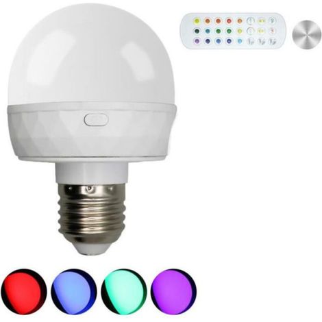 Ampoule Rechargeable - Culot E27 - Télécommande Incluse - 15 Températures Couleur - 4 Niveaux Luminosité - Batterie USB-C 5000 mAh - 1 Pièce (1/5)