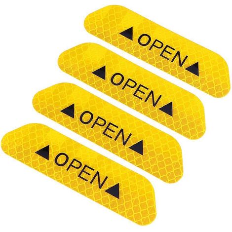 Lot de 4 autocollants réfléchissants universels pour portières de voiture, signalisation de nuit, accessoires de style automobile (dorés)-9.00X2.50X0.10CM-Golden (1/3)