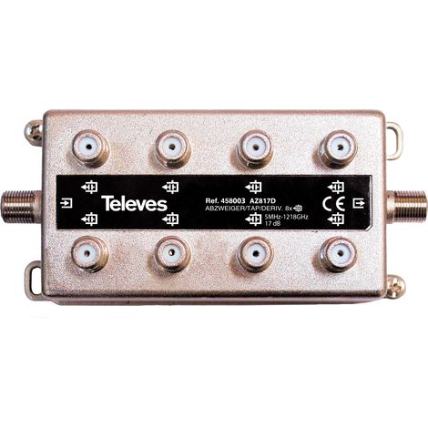 Derivador F 8D 5...1220MHz 17dB (DOCSIS 3.1) - TELEVES 458003