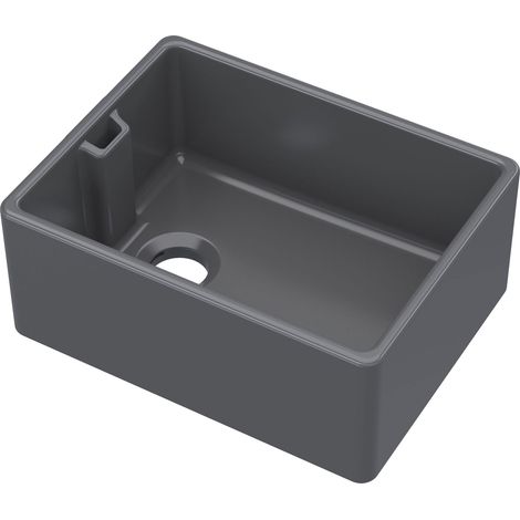 Nuie Belfast Fireclay Kitchen Sink 1.0 Bowl 595mm L x 455mm W - Soft Black (1/2)