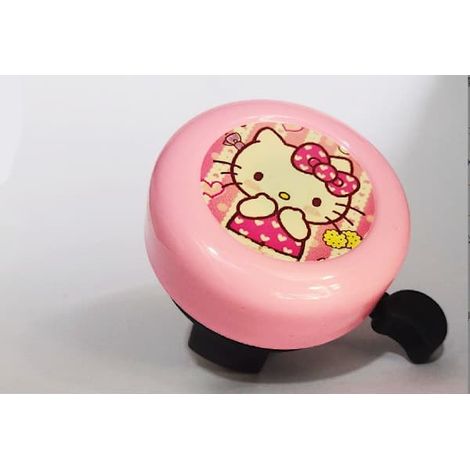Sonnette de vélo pour enfants (garçons et filles), sonnette pour poussette, sonnette à motif chat rose, son puissant, solide et durable, accessoires de vélo en alliage. (1/3)