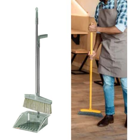 Ensemble Balai et Ramasse-Poussière, Balai Long Manche avec Ramasse-Poussière Anti-Déchets Vert pour Bureau Maison (1/5)