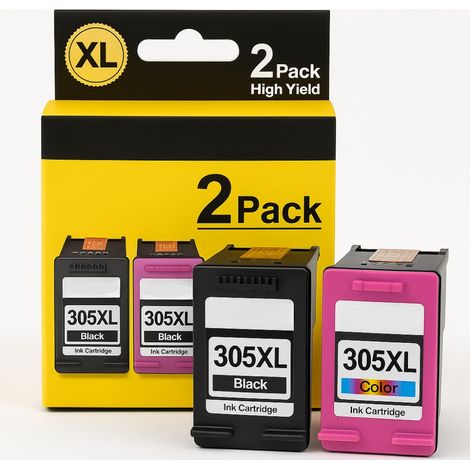 Pack Cartouches Compatibles HP 305XL Deskjet 1210 à 4223e/Deskjet Plus 4110 à 4210e/Envy 6010 à 6065e & Envy Pro 6420 à 6475e