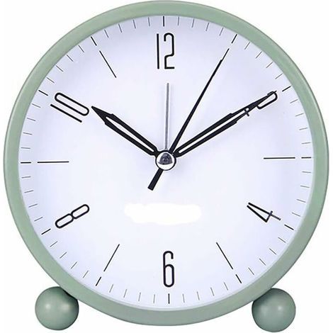 Analoger Wecker, batteriebetriebener Tischwecker, mehrfarbig, dimmbares warmes Nachtlicht mit Zeiger, ultraleise für Zuhause und Schlafzimmer (Grün) (1/5)