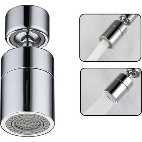 360° drehbarer Spültischarmatur-Luftsprudler, doppelter Weitwinkel-Wassersparauslauf, Ersatzteil mit Dichtung – 55/64 Zoll Innengewinde – 27UNS, 15/16 Zoll Außengewindeadapter – 27UNS