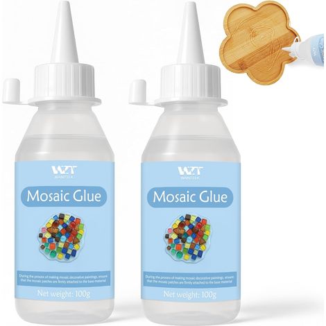 Colle pour mosaïque 200 ml – Non toxique et résistante à l'eau – Colle transparente idéale pour tous les carreaux et surfaces (1/5)