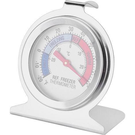 Thermomètre de réfrigérateur/congélateur à grand cadran en acier inoxydable (1/5)