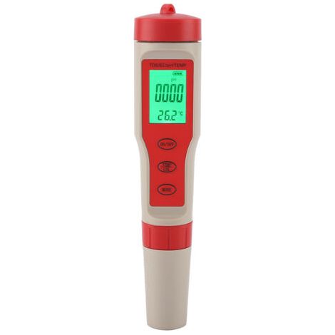 4-in-1 Water Quality Tester: pH, TDS, EC, Temperature with Backlight, Battery-Free--DTEKGAZ