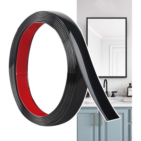 Moulure Décorative Autoadhésive Noir Mat (6M x 2cm) Peler et Coller, Bandes Murales en PVC Flexibles, idéales pour Mur, Miroir, Plafond, Sol, Armoire, Carrelage, Bords, Moulures DIY (1/5)