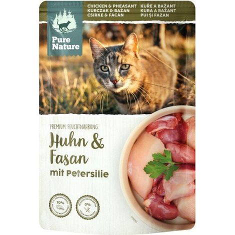 PURE NATURE CAT Nassfutter für Katzen 85g Beutel - Adult Huhn mit Fasan 85g
