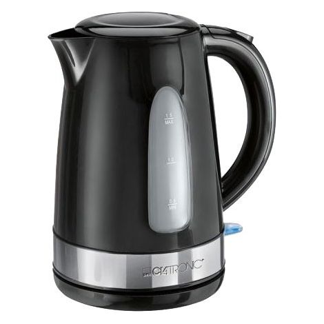 Clatronic WKS 3576 Hervidor Agua Eléctrico, 1,5 L, sin BPA, Resistencia Oculta, Inalámbrico, Apagado Automático 2200W Negro (1/2)