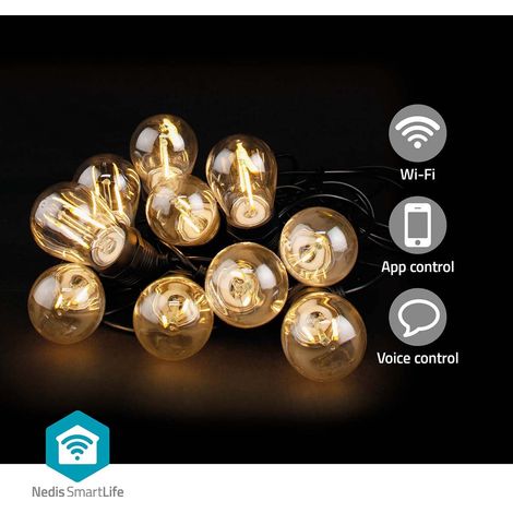 Guirnalda luminoso Nedis SmartLife blanca cálida 9 metros (1/5)