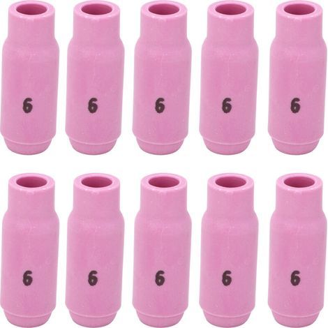 10 pezzi 10N48 6 Ugelli in ceramica per saldatura TIG in allumina per accessori e ricambi per saldatore elettrico WP17 18 26 (1/4)