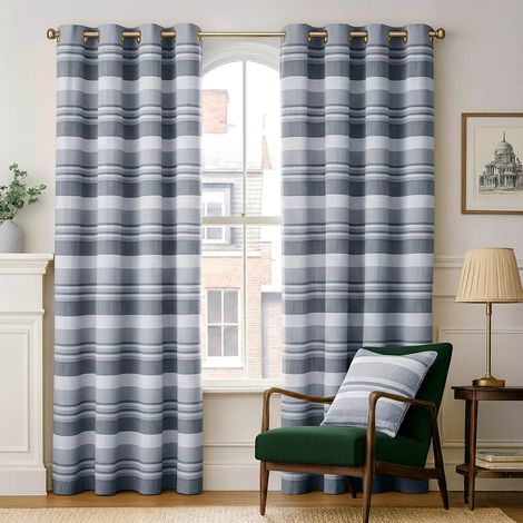 HOMESCAPES Gardinen mit Ösen Morocco monochrom im 2er Set, 182 x 167 cm