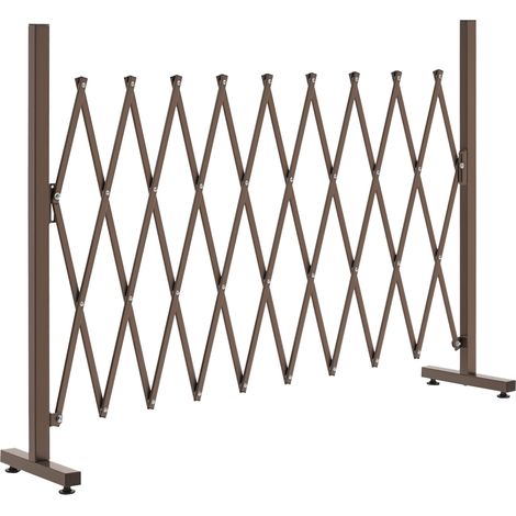 Barrière Extensible rétractable barrière de sécurité 250L x 31l x 104H cm alu métal Chocolat