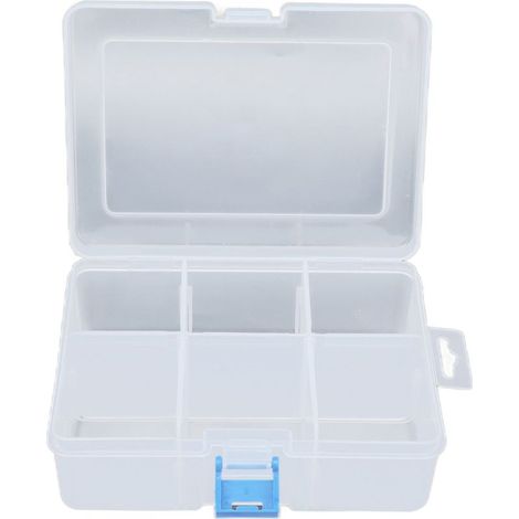 Boîte de rangement transparente 3 pièces, grille amovible séparée, étui de stockage PP pour outils de quincaillerie, 6 compartiments (1/5)