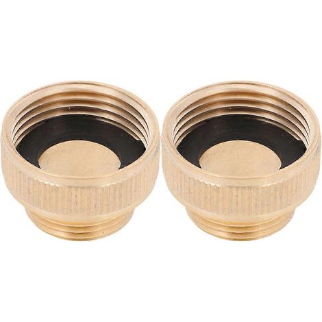 Raccord de tuyau en laiton, lot de 2, étanche, pour équipement de terrasse, lavage de voiture et usage extérieur. Matériau doré et durable. (1/5)