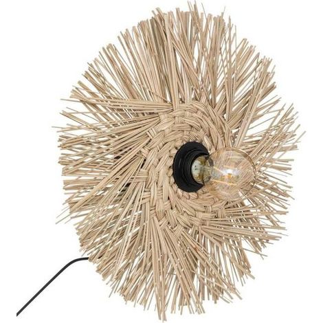 Applique murale en métal et roseau D34cm cylindrique E27 alimentation secteur (1/5)