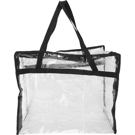 Sac de Rangement Transparent PVC 46x38x22cm Imperméable avec Fermeture Éclair et Poignée pour Couettes Vêtements Déménagement (1/5)