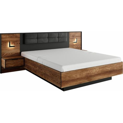 Cama Flodale 103, Si, Doble, 160x200, Aglomerado laminado, 167x210x102cm, LED (1/5)