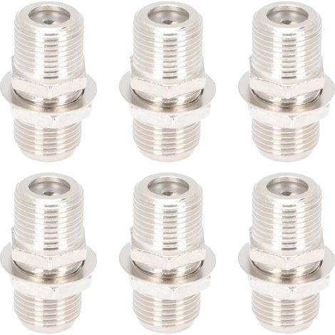Sets de eurs Coaxiaux F en Métal Argenté Lot de 6 eurs Droits Réparation Pertes de Signal pour Câble D'antenne Tv (1/5)