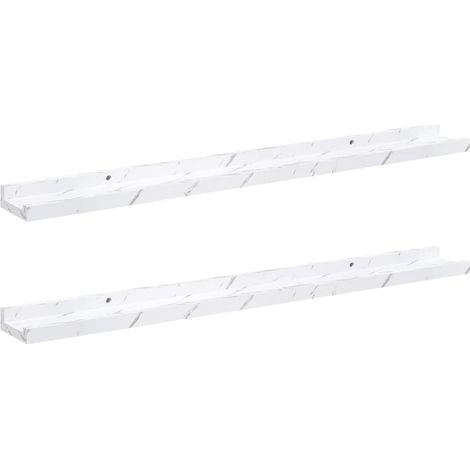 Maison Exclusive - Wandregal 2 pcs Weiß Marmor 80 x 9 x 3 cm Holz