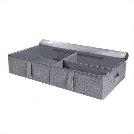 Zusammenklappbare Aufbewahrungsbox mit 50 Litern Fassungsvermögen und Deckel, die unter das Bett geschoben werden kann. (1/5)