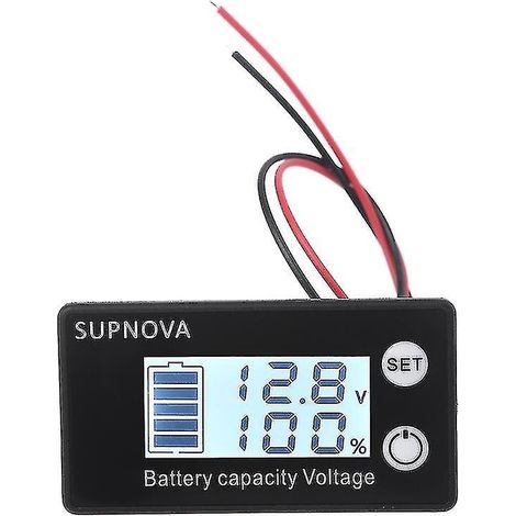 DC-Batteriekapazitätsanzeige 7-68V, 12V, 24V, 48V, 60V, für Auto und Motorrad (weiß) (1/5)