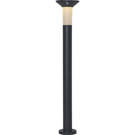 Star Trading Borne d'éclairage solaire Valta, lampe de chemin, graphite, LED, détecteur de crépuscule, détecteur de mouvement, blanc chaud, extérieur, 90 cm