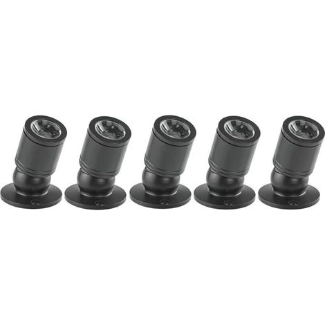 Spot Lumineux Encastrable - 1 W - Aluminium Aéronautique - Rotation 360° - Pour Plafond et Mur - 5 Pièces (1/5)