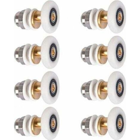 Roulettes de porte de douche coulissante – Lot de 8 roues de remplacement Ø25 mm pour cabine de douche, montage facile (1/5)