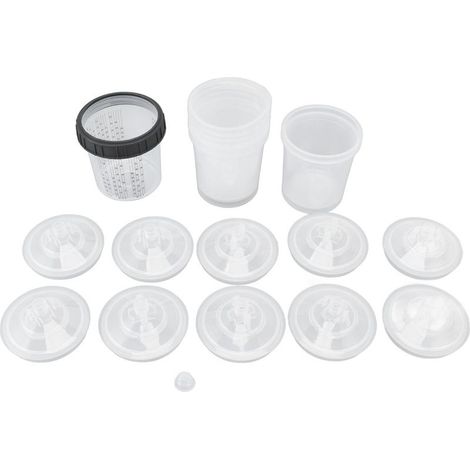 Gobelet à peinture jetable, gobelet mélangeur en plastique avec couvercle, fournitures de peinture, 600 ml (1/5)