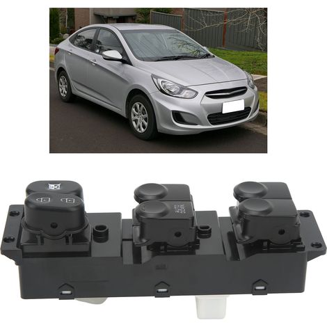 Interrupteur de lève-vitre électrique de porte gauche pour Hyundai Accent 2010-2014, noir (1/5)