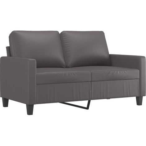 Canapé  Sofa à 2 places Gris 120 cm Similicuir