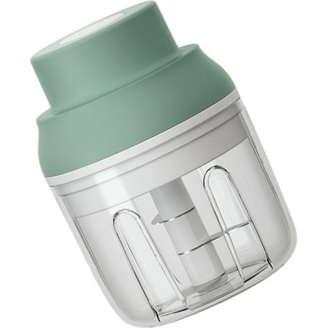 Hachoir à ail électrique sans fil rechargeable par USB, 3 lames, presse-ail pour assaisonnements, viande et compléments alimentaires, vert (1/5)