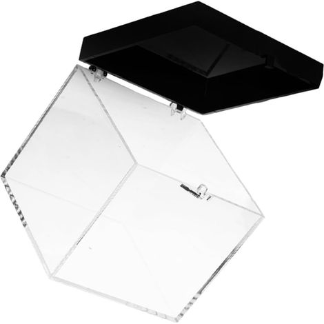 Boîte d'exposition pour minéraux 6,8x6,8x6,8 cm en plastique, vitrine minérale transparente, protection des échantillons, usage personnel (1/5)