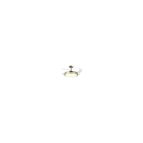 BEL AIR HOME DUNE ventilatore da soffitto con pale pieghevoli, luce LED 36W 3 temperature, motore DC silenzioso, telecomando, timer, colore oro, design moderno