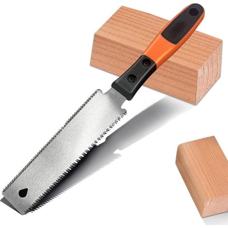 Japanese Carpenter's Saw, Small Fine Double-Edged Hand Saw with Non-Slip Handle – Carbon Steel Blade for DIY and Woodworking (1/5)