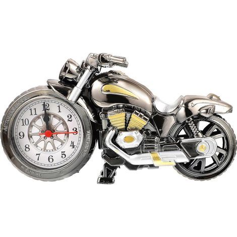 Vintage Tischuhr, Motorradmodell, Schreibtischwecker (Design zufällig) – 22 x 12 cm – Gold (1/4)