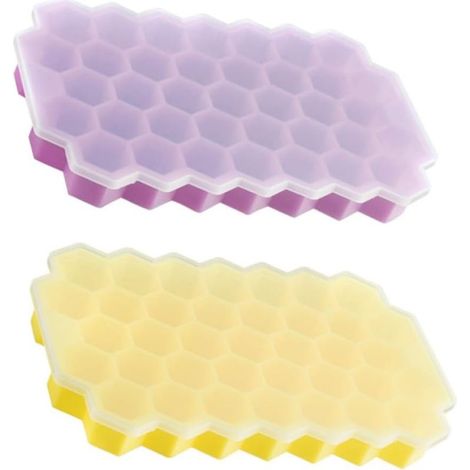 à Glaçons en Nid D’abeille 37 Cavités Silicone avec Couvercle (1/5)